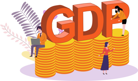 GDP国内生产总值金融概念插画