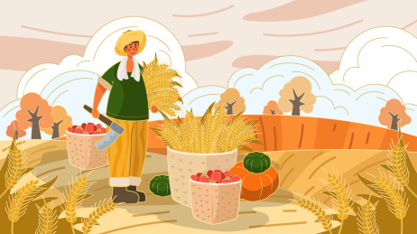 秋季丰收手绘插画