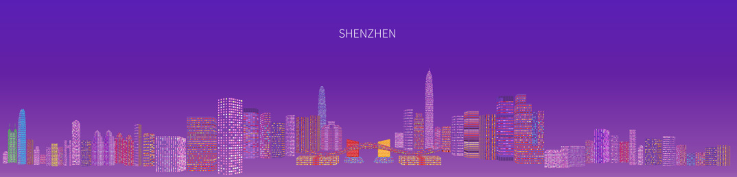 深圳地标建筑物城市天际线