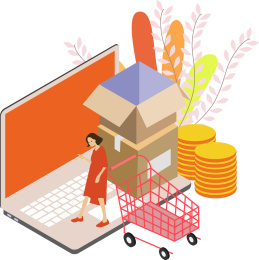 海外代购经济概念插画