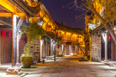 黄龙溪古镇景区夜景