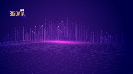 蓝紫色点线三维空间大数据互联网科技背景。