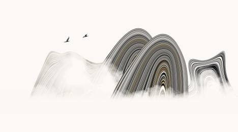 中国风意境抽象山水风景画