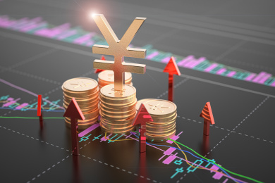 货币符号金融市场上涨概念