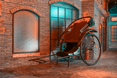 老上海街头的黄包车