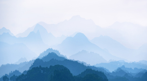 三清山日落群山