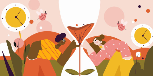 时间管理扁平风格插画