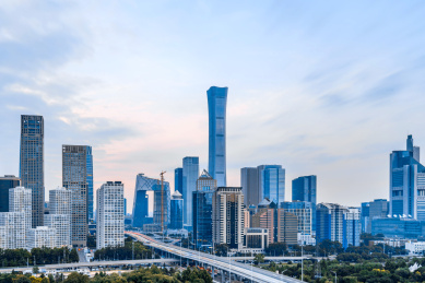 中国北京国贸CBD建筑群风光