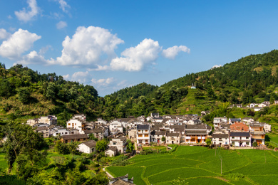 中国安徽省黄山市休宁县祖源村夏日风光