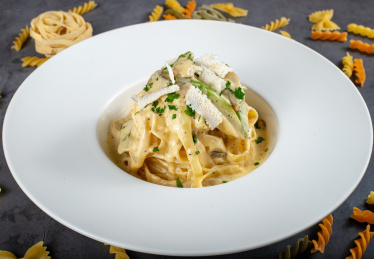 奶油蘑菇汁意大利宽面