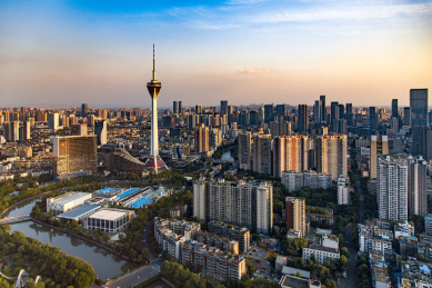 成都锦绣天府塔电视塔建筑风光