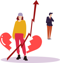 离婚率婚姻概念插画