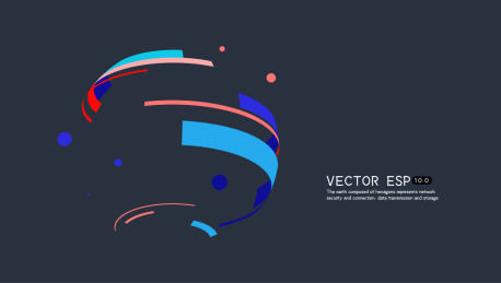 线条组成的球体，环球网络通讯