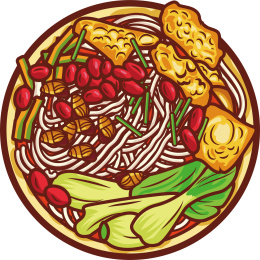 美食螺蛳粉插画风味小吃