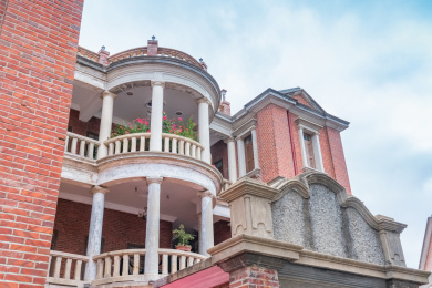 中国福建厦门鼓浪屿欧式建筑特写细节