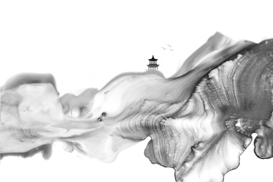 古典中国风抽象山水意境装饰插画