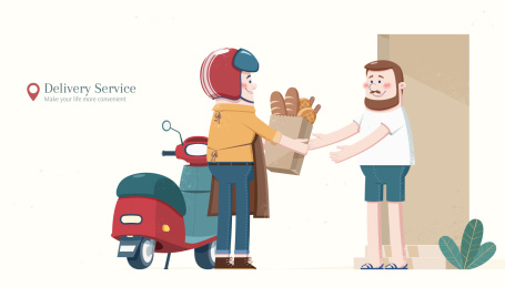 外卖小哥送餐上门插图