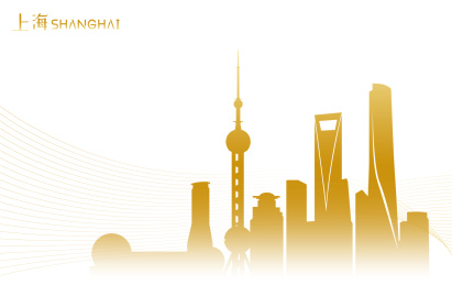 上海陆家嘴城市天际线剪影背景图矢量插画