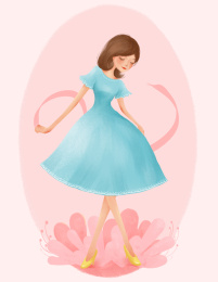 穿裙子跳舞的女孩