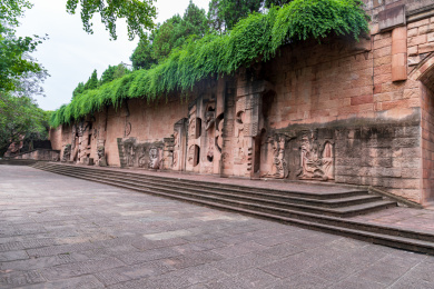 四川省德阳市石刻公园壁雕艺术墙