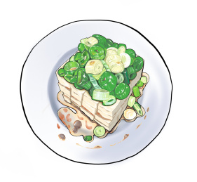 小葱拌豆腐卡通图片