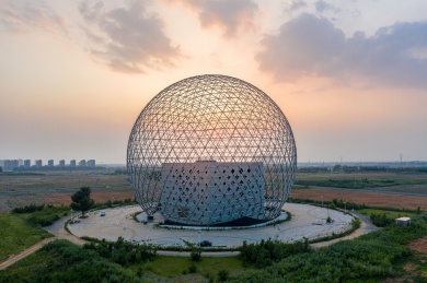 辽宁沈阳沈北新区建筑落日风光