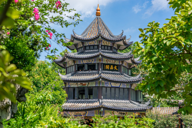 中国广州番禺余荫山房文昌阁古典园林建筑