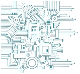 CPU，计算机处理器等抽象插图,背景白色