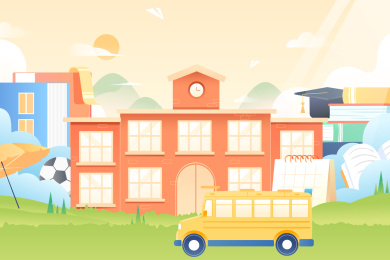 学校教育活动背景矢量插画