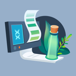 生物检测元素插画