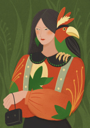 杂志封面时尚复古装饰女性人物