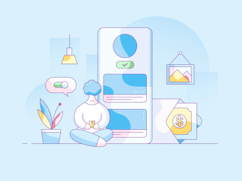 关注公众号好礼优惠券运营插画