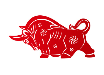 牛年剪纸中国传统剪纸牛红色窗花门贴