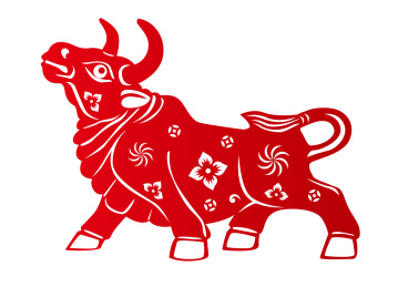  牛年剪纸强壮的牛剪纸牛年窗花