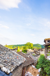 广东清远连南县千年瑶寨午后晴天风光