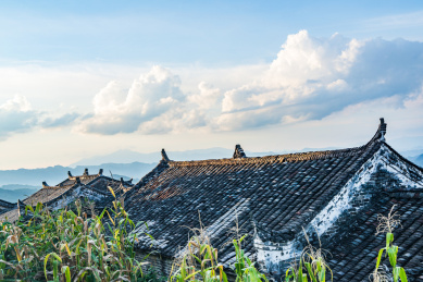 广东清远连南县千年瑶寨午后晴天风光