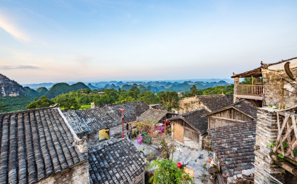 广东清远连南县千年瑶寨午后晴天风光