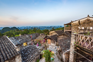 广东清远连南县千年瑶寨午后晴天风光