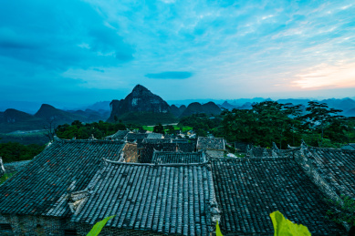 广东清远连南县千年瑶寨午后晴天风光