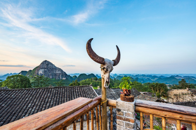 广东清远连南县千年瑶寨午后晴天风光