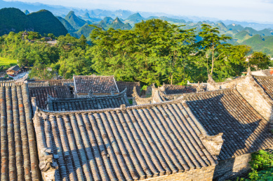 广东清远连南县千年瑶寨午后晴天风光