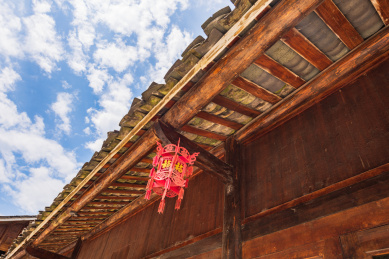 广东清远连南县千年瑶寨午后晴天风光