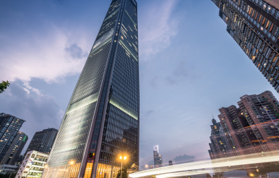 广州珠江新城高楼仰视