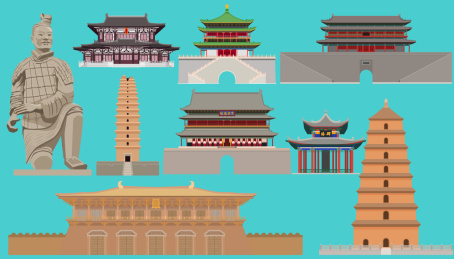 西安旅游地标古建筑