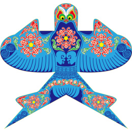 传统百福彩色沙燕风筝图案电脑绘制原稿文件