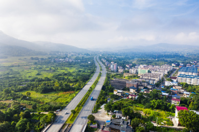 航拍广西桂林夏季城市风光
