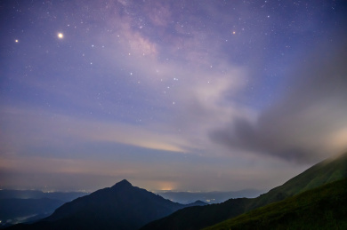 江西萍乡武功山上的银河星空