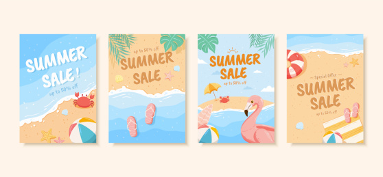 夏季折扣销售创意设计海报