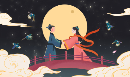 浪漫七夕牛郎织女鹊桥相会