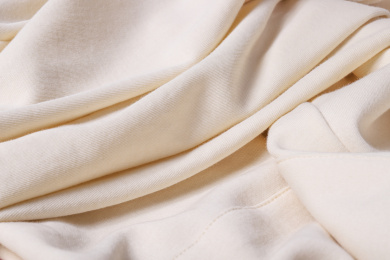 浅色的纯棉面料特写